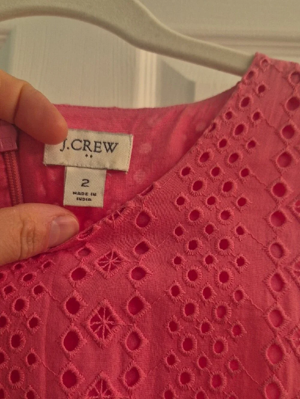 J. Crew Pink Eyelet Sleeveless A-Line Dress